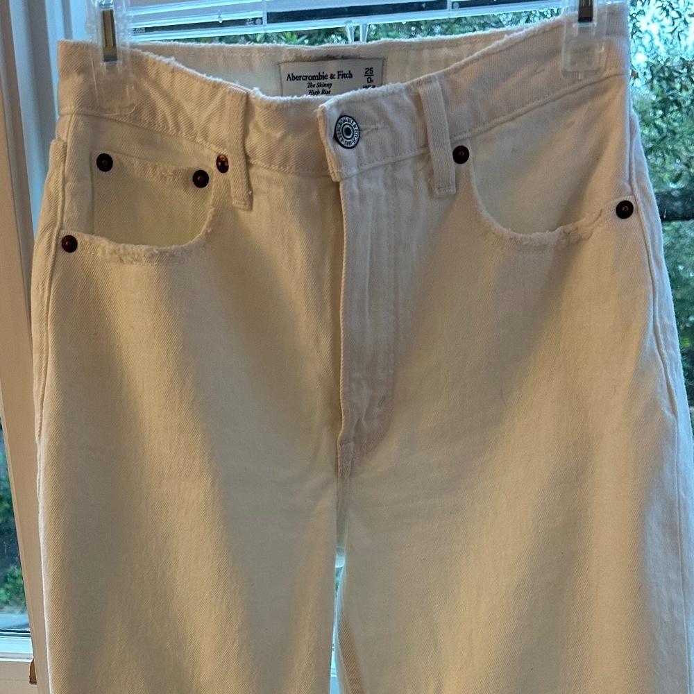 Abercrombie white skinny jeans Curve Love